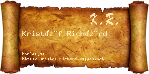 Kristóf Richárd névjegykártya